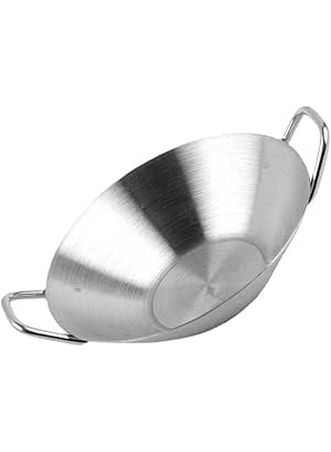 Large Stainless Steel Korean Seasoning Dish Round Pickle Plate Double Handle For Home Kitchen BBQ Picnic - Image 1