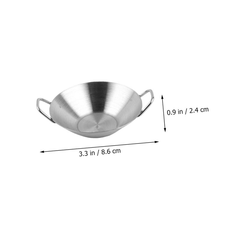 Large Stainless Steel Korean Seasoning Dish Round Pickle Plate Double Handle For Home Kitchen BBQ Picnic - Image 3