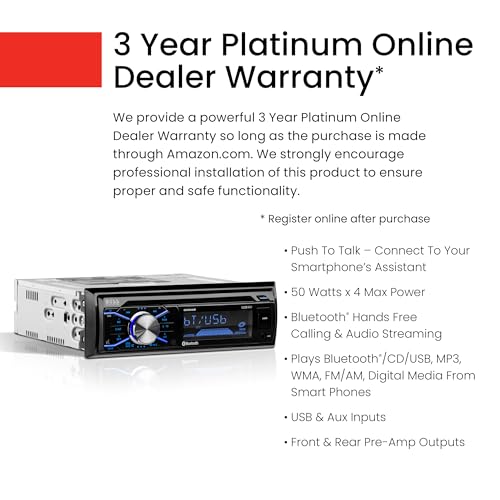 BOSS Audio Systems 508UAB Car Stereo - Single Din, Bluetooth, CD Player, AM/FM Radio Receiver, Aux-in, USB, Built-in Microphone - Image 5