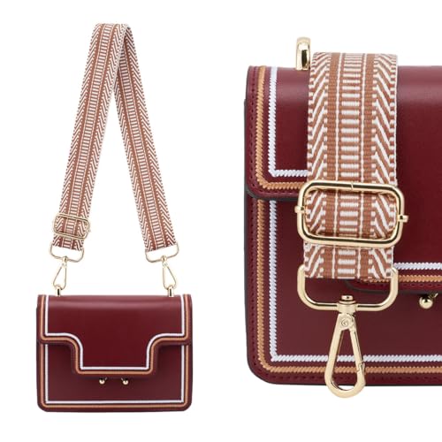ZOOEASS Wide Shoulder Strap Adjustable Replacement Belt Guitar Style Crossbody Bag Handbag Strap Multicolor Canvas Straps(Wide:1.4in) (Color9) - Image 4