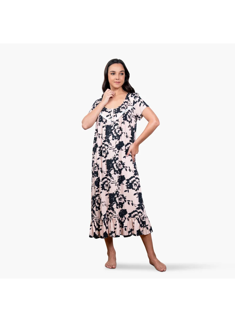 أدريا Floral Print Night Gown