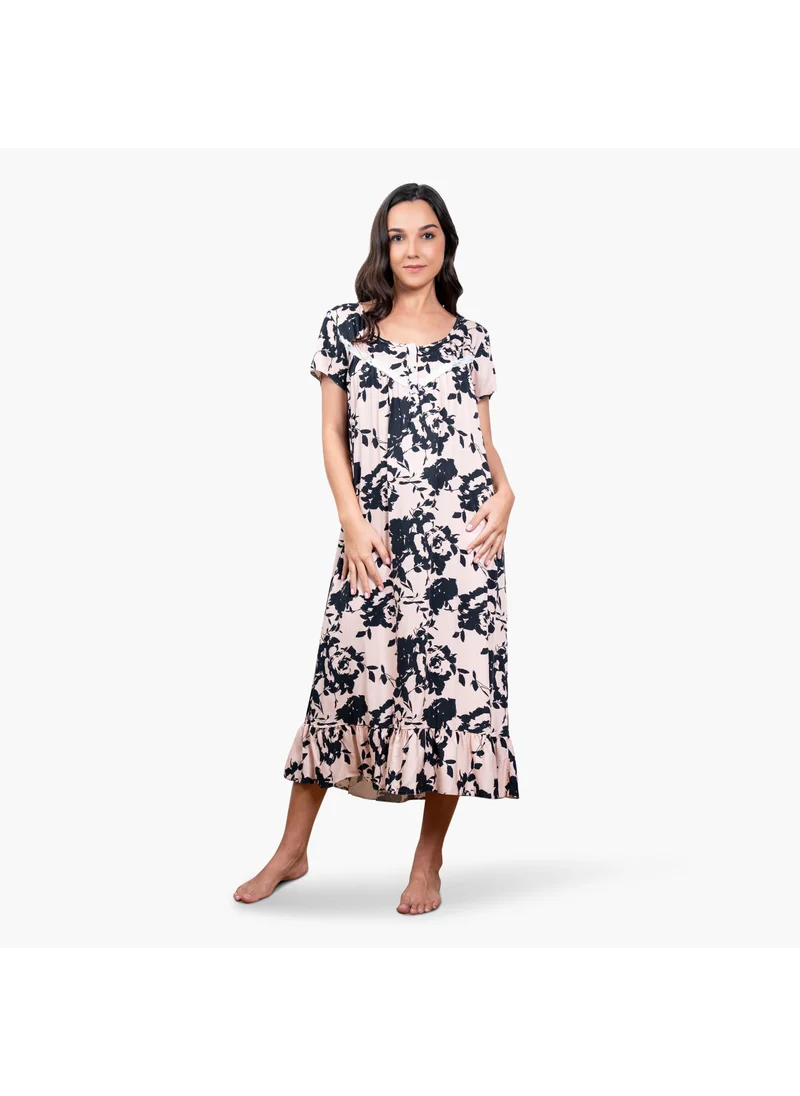 أدريا Floral Print Night Gown