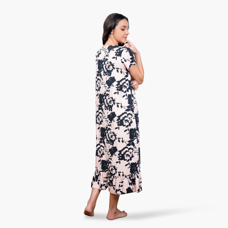 Aadaraya Floral Print Night Gown