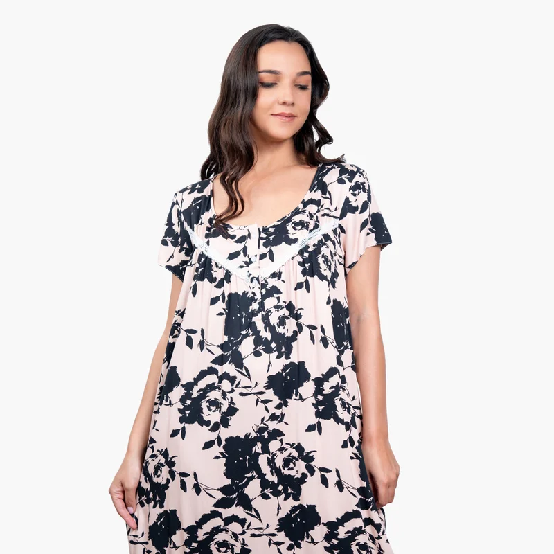 Aadaraya Floral Print Night Gown