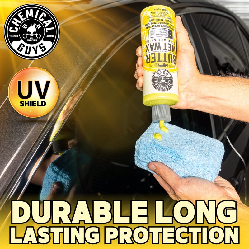 Chemical Guys Butter Wet Wax - Deep Wet Shine Car Wax for Cars, Trucks, SUVs, RVs, and More, Easy On/Off Liquid Formula, Banana Scent - 16 fl oz - Image 3