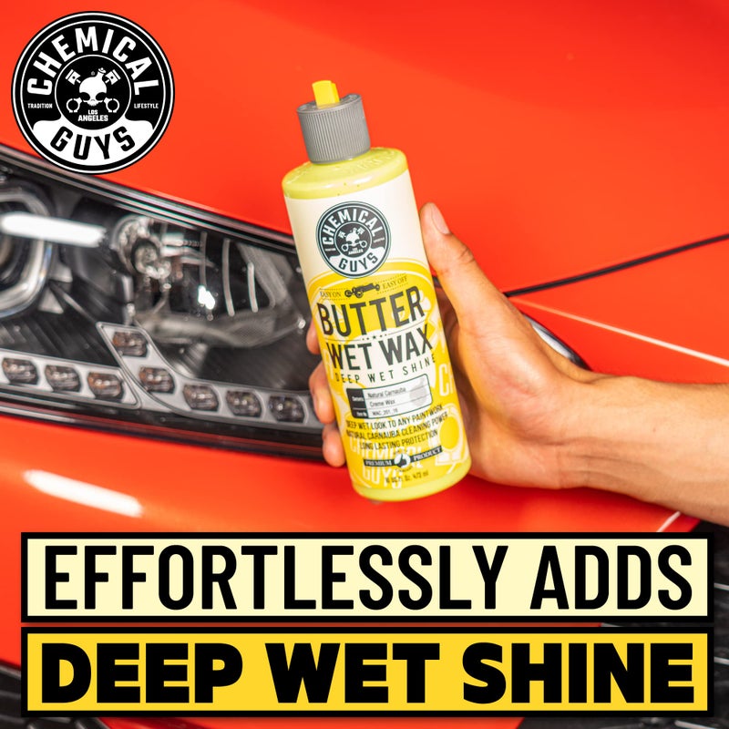 Chemical Guys Butter Wet Wax - Deep Wet Shine Car Wax for Cars, Trucks, SUVs, RVs, and More, Easy On/Off Liquid Formula, Banana Scent - 16 fl oz - Image 4