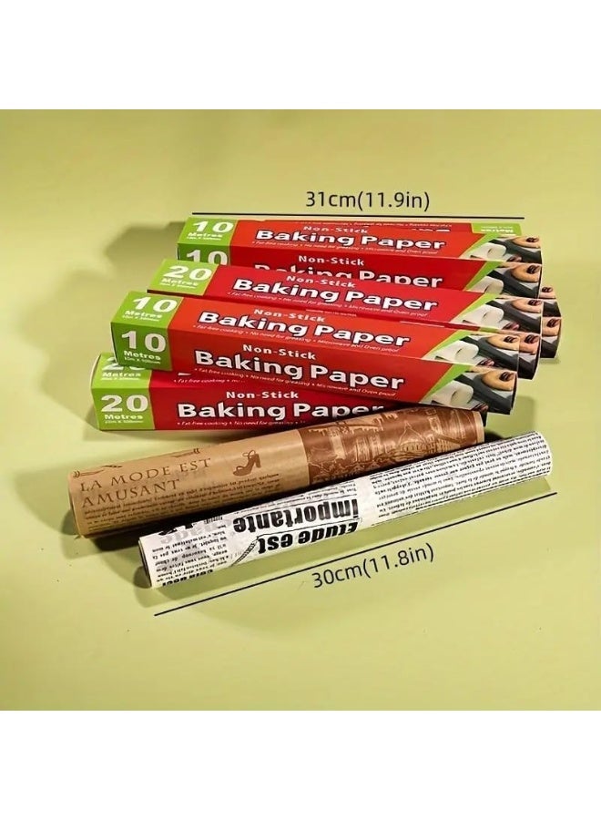 Baking Paper Food Grade Parchment Paper High Quality Baking Parchment Paper Roll Newspaper Style Parchment Paper for Food Wrapping and Baking (0.3 x 5m) - Image 3