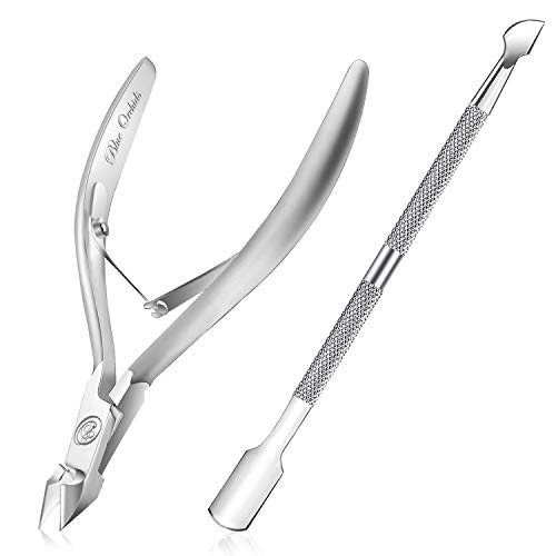 Blueorchids Cuticle Trimmer with Cuticle Pusher - Cuticle Remover Cuticle Nipper Professional Stainless Steel Cuticle Cutter Clipper Durable Pedicure Manicure Tools for Fingernails and Toenails - Image 1