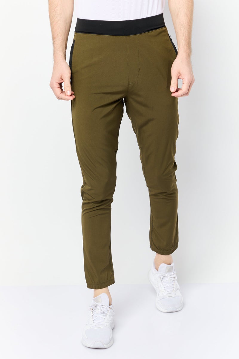 Mister Men Slim Fit Training Track Pants, Dark Olive - Image 1