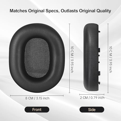 Aurivor Genuine Leather Ear Pads Cushions for Sony XM5 Noise Canceling Headphones, Premium WH-1000XM5 Replacement Earpads Covers with Soft Lambskin Leather, Optimized Memory Foam (Lambskin-Black) - Image 5