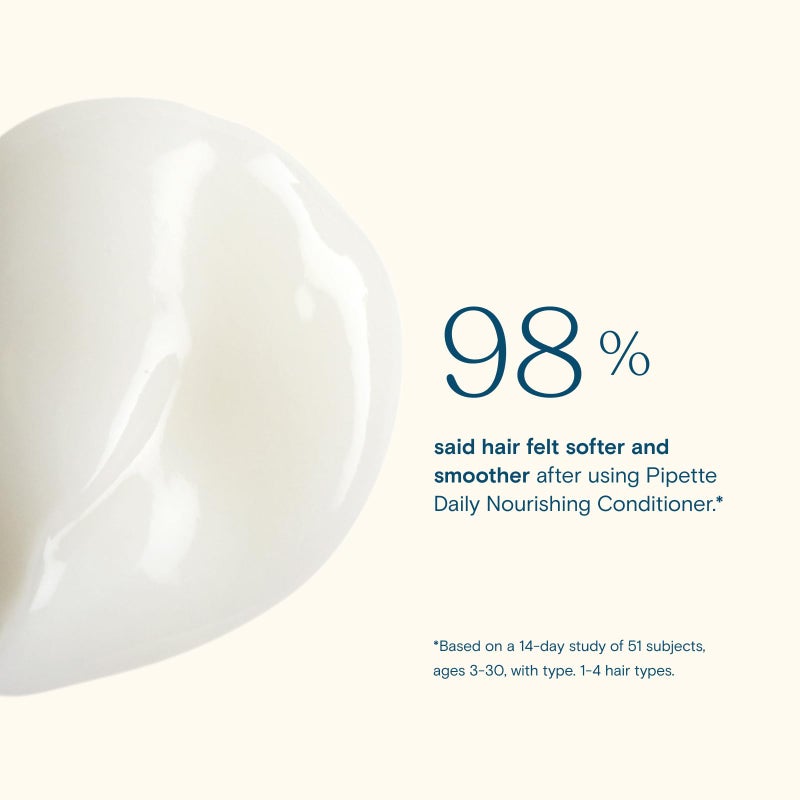 Pipette Daily Nourishing Conditioner -Tear Free Conditioner for Kids, Adds Moisture, 100% Plant-Derived Squalane and Quinoa, Orange + Vanilla Aroma, 11.2 fl oz - Image 4