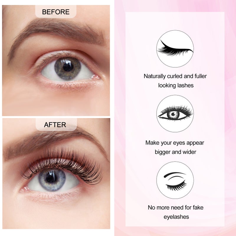 Lash Lift Kit Eyelash Perm Set Semi-Permanent Eyelash Perming Curling Kit with Lift Pads Cleaning Tool - Image 3