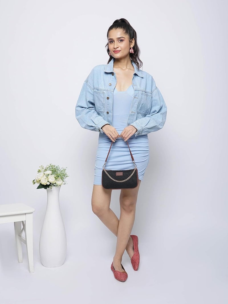 ZOUK Baguette Bag | Crossbody Bags for Women | Women's Handbags | Stylish Sling Bag for Woman | Vegan Leather Evening Bag | Travel & Office Use | Purse and Wallet - Image 2