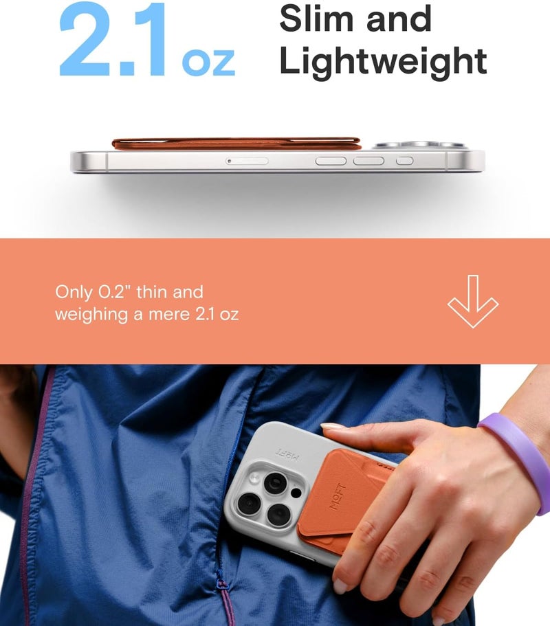 MOFT Magnetic Wallet Stand Compatible with iPhone 17/16/15/14/13/12 Series, Angle Adjustment & Magsafe Compatible MOVAS Phone Stand,Sunrise - Image 2