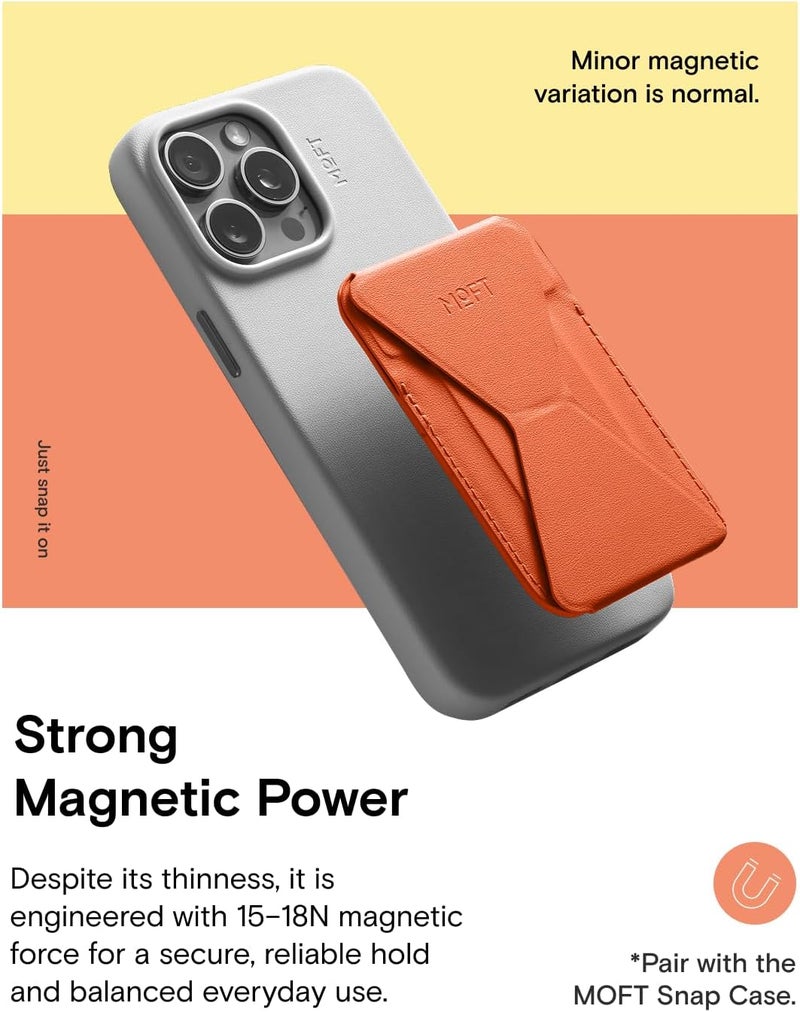 MOFT Magnetic Wallet Stand Compatible with iPhone 17/16/15/14/13/12 Series, Angle Adjustment & Magsafe Compatible MOVAS Phone Stand,Sunrise - Image 4