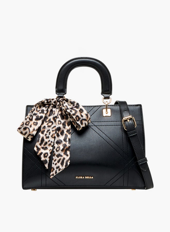 فلورا بيلا من شو إكسبرس حقيبة يد نسائية بتفاصيل وشاح وحزام قابل للفصل وإغلاق بسحاب - Image 1