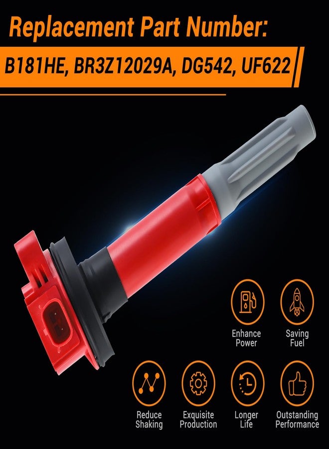 مجموعة ملفات الإشعال CarBole DG542 بديلة لسيارة فورد F-150 موستانج 5.0 لتر V8 موديلات 2011-2015، بديلة للرقم الأصلي UF622 BR3Z-12029A 5C1859 B181HE (عبوة من 8 قطع) - Image 4