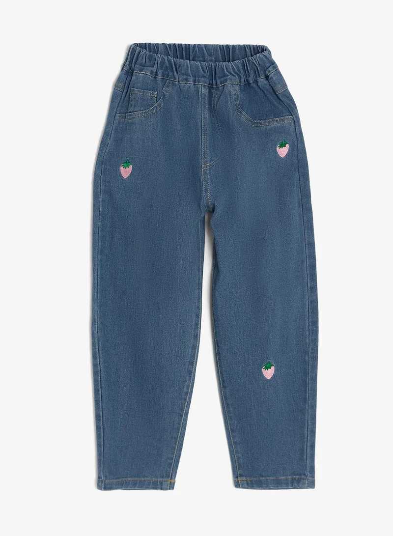 Pinata Strawberry Printed Blue Jeans