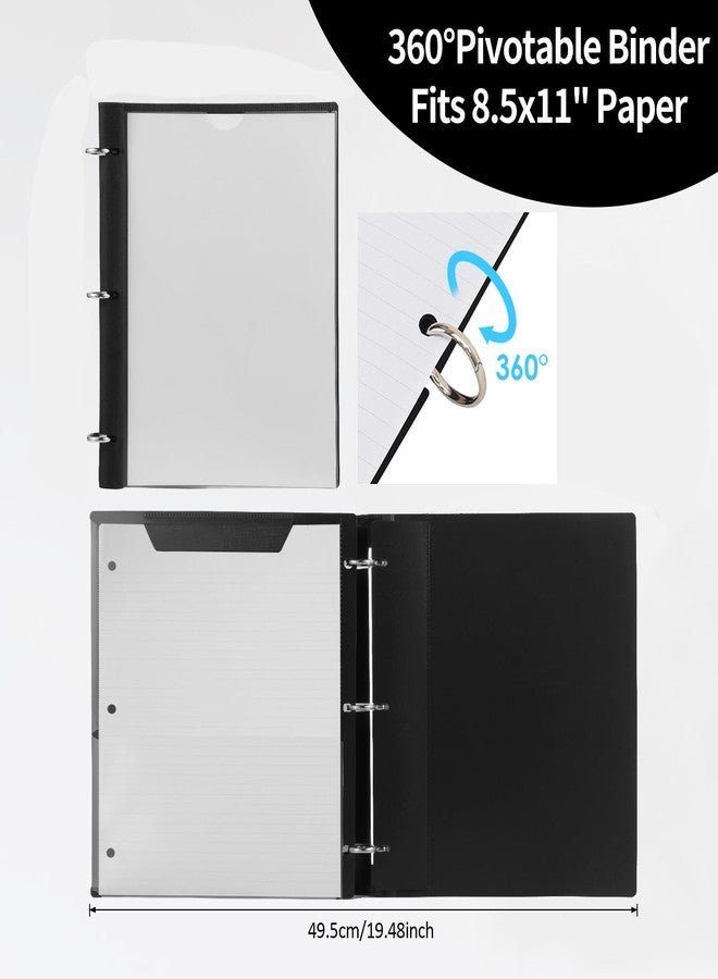 Tashkummy 360° Pivotable 3 Ring Binder, Upgraded Foldable Binders 1 inch 2 Pack, Thin Small Three Ring Binder Fits 8.5" x 11", for Home, School and Office Binders Supplies - White - Image 5