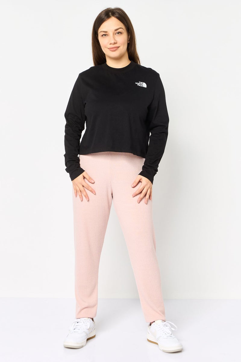 THE NORTH FACE Women Sportwear Fit Long Sleeve Brand Logo Crop Top, Black - Image 2