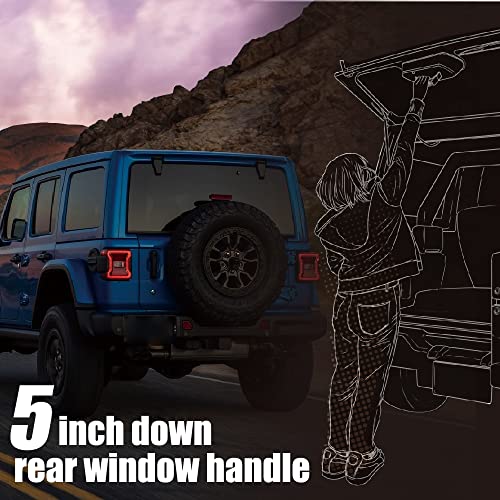 AZUTO Rear Window Grip Handle for Jeep Wrangler (JL) 2018-2026 Wrangler 4xe Trunk Handle Accessories Assist Grip - Image 5