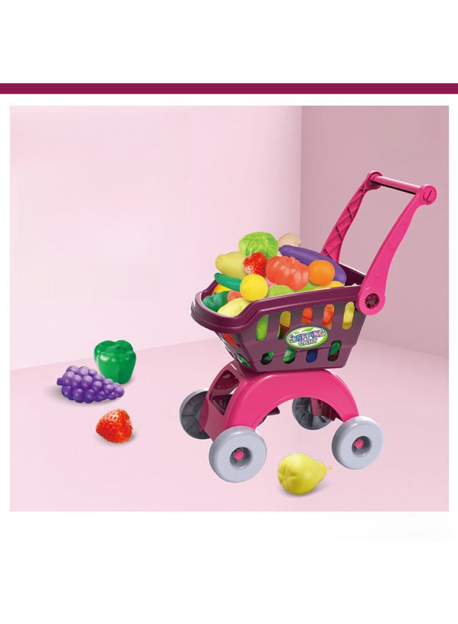 Play House Shopping Cart Boys And Girls Children Simulation Supermarket Trolley Mini Baby 3 Years Old Toy Wholesale-Color:Shopping Cart 【666-11D-Green-English Color Box】】 - Image 1