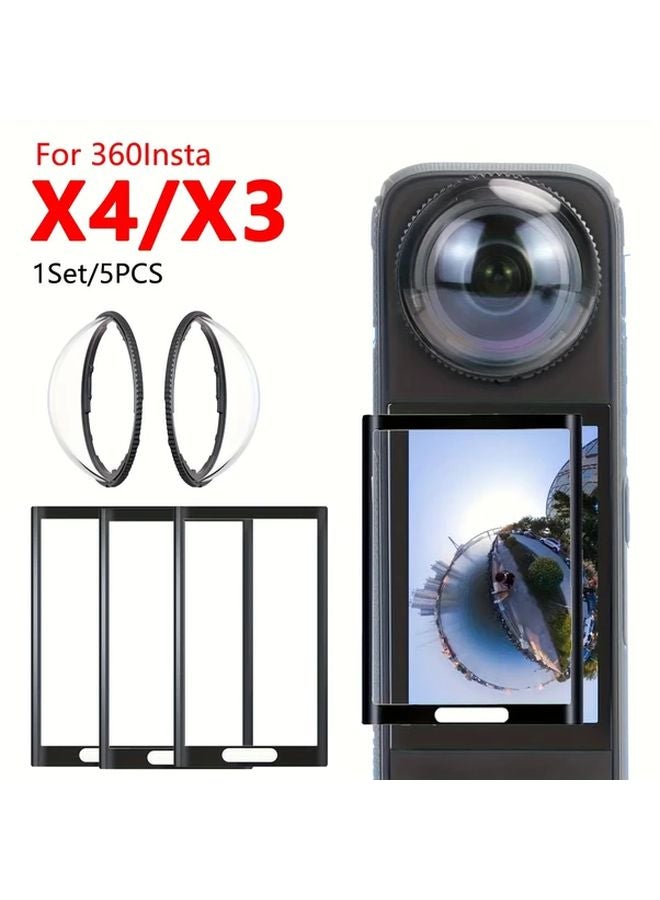 Insta360 X3 Lens Guard And Screen Protection Film 5pcs Anti Scratch Accessories - Image 2