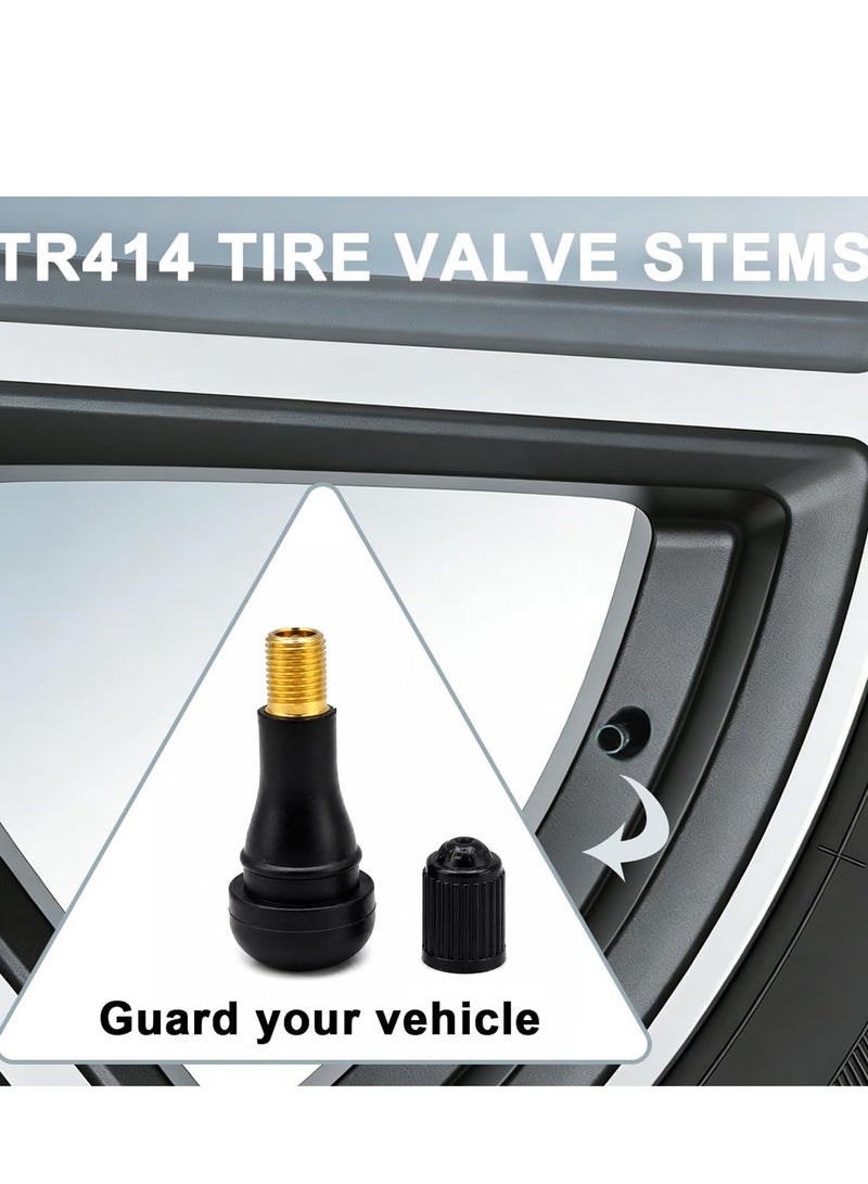 6 PCS TR414 Tire Valve Stem Set for Car Motorcycle Bicycle Truck Tubeless Tire Rubber Brass Valve Replacement Leak Proof High Temperature Resistant Universal Wheel Air Valve Stem with Caps Wet Grip Support for Auto SUV Trailer Repair - Image 5