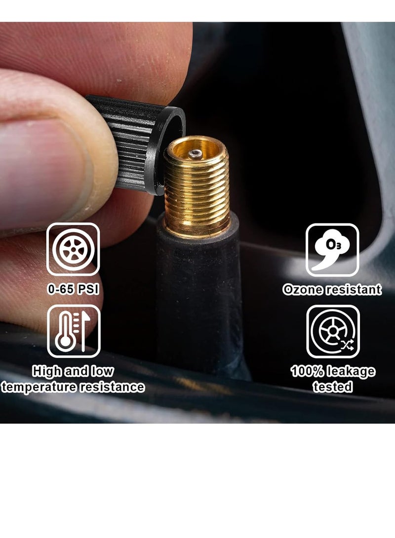 6 PCS TR414 Tire Valve Stem Set for Car Motorcycle Bicycle Truck Tubeless Tire Rubber Brass Valve Replacement Leak Proof High Temperature Resistant Universal Wheel Air Valve Stem with Caps Wet Grip Support for Auto SUV Trailer Repair - Image 2