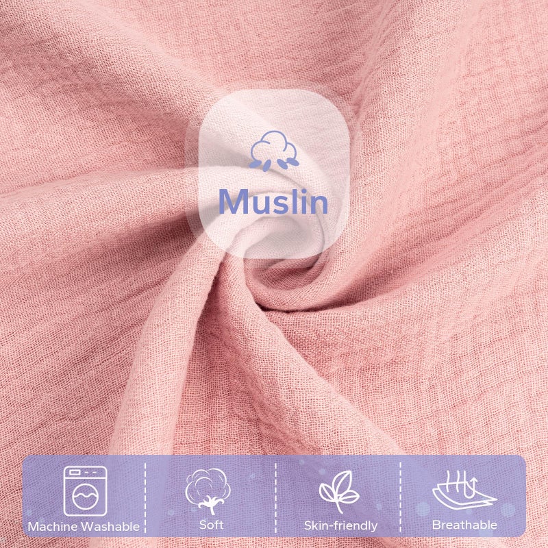 FUNUPUP Muslin Baby Lounger Cover Compatible with Snuggle Me Lounger, Infant Lounger Pillow Cover for Newborn, Removable Newborn Lounger Cover for Boys and Girls, Pink - Image 3