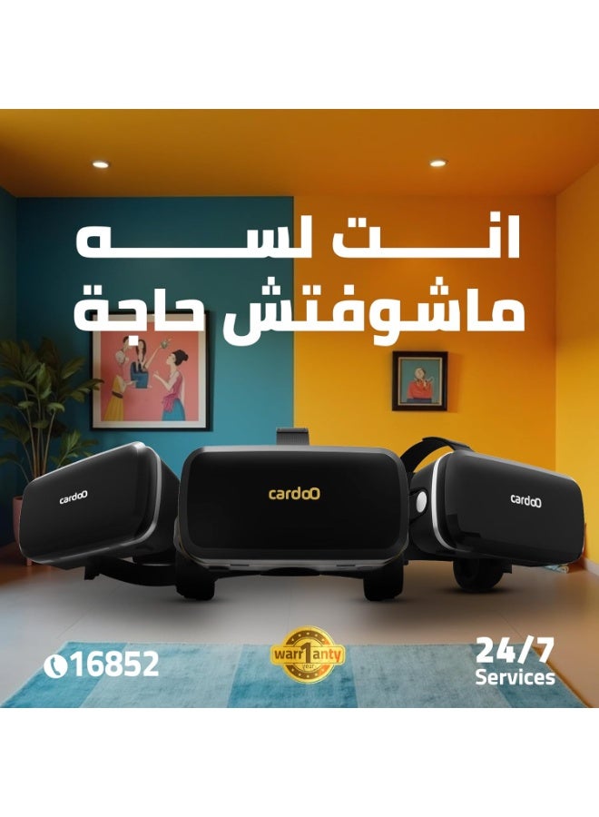 كاردو سماعات الواقع الافتراضي بوكس ماكس بلوتوث 5.3، نظارة الواقع الافتراضي ممتازة لموبايلات أندرويد وiOS (4.8 إلى 7.0) برؤية بانورامية 360° وسينما اي ماكس وسماعات مدمجة من كاردو - Image 2