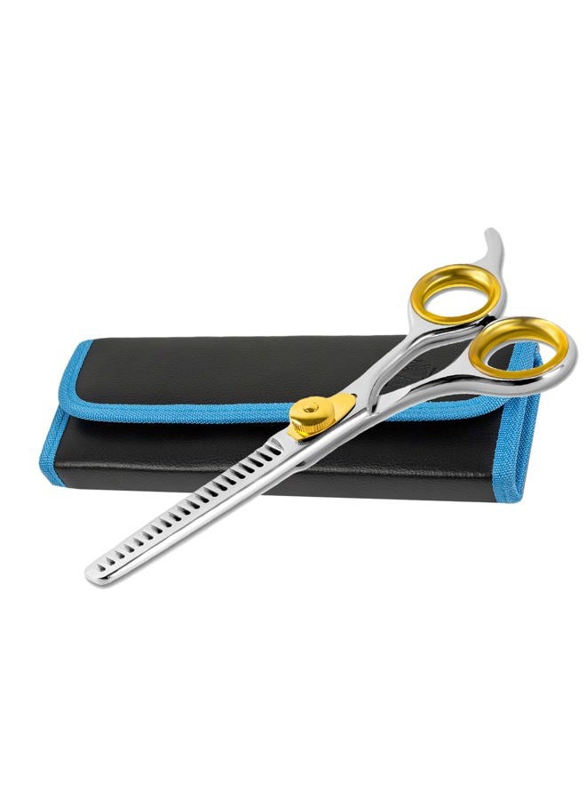 SHARF Gold Touch Barber 5.75 Inch, 20-Tooth Professional Thinning Shears 440c Japanese Stainless Steel Barber Scissors For Men and Women - Image 1