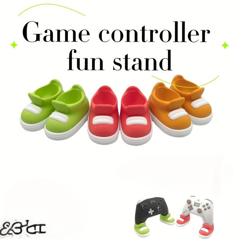 Yellow Game Controller Stand Holder Compatible PS4 PS5 Xbox Shoe Shape Desktop Decor Gift - Image 3