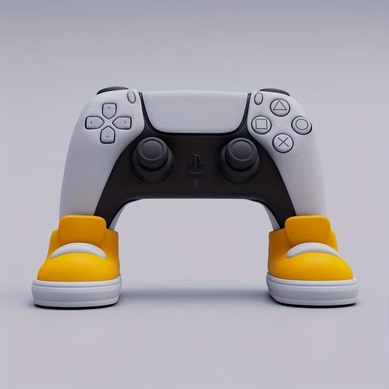 Yellow Game Controller Stand Holder Compatible PS4 PS5 Xbox Shoe Shape Desktop Decor Gift - Image 1