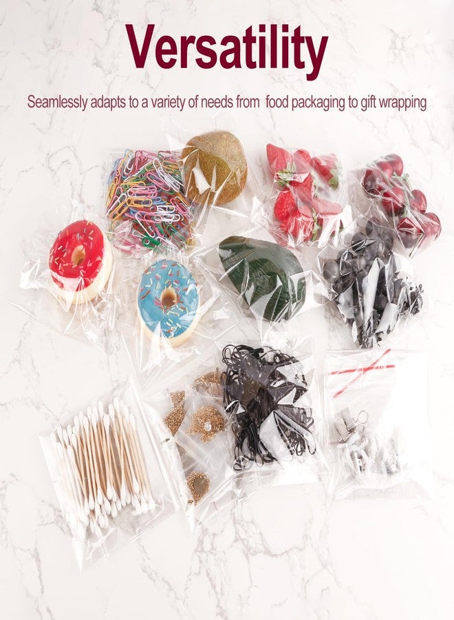 Ksmxos 300PCS Clear Self Sealing Cellophane Bags - Cookie, Candy & Bread Bags (5x6 Inches) - Image 3
