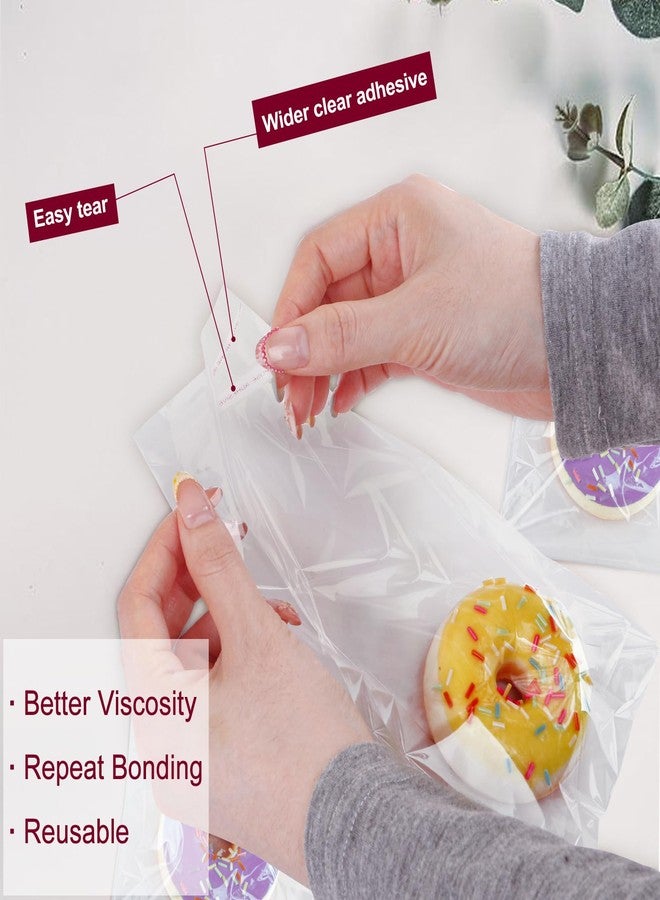 Ksmxos 300PCS Clear Self Sealing Cellophane Bags - Cookie, Candy & Bread Bags (5x6 Inches) - Image 4