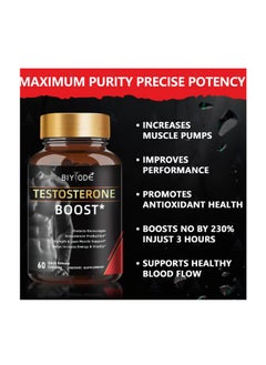 BIYODE Boost Testosterone Booster And Energy Supplement For Men, Boost Energy, Increase Stamina, Enhance Vitality And Performance 60 Capsules  - Image 2