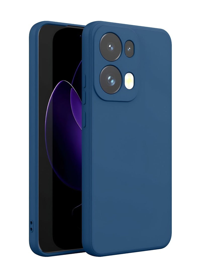Wtech Oppo Reno13 Pro 5G 2024 Premium Soft Liquid Silicone Case Cover - Navy Blue - Image 1