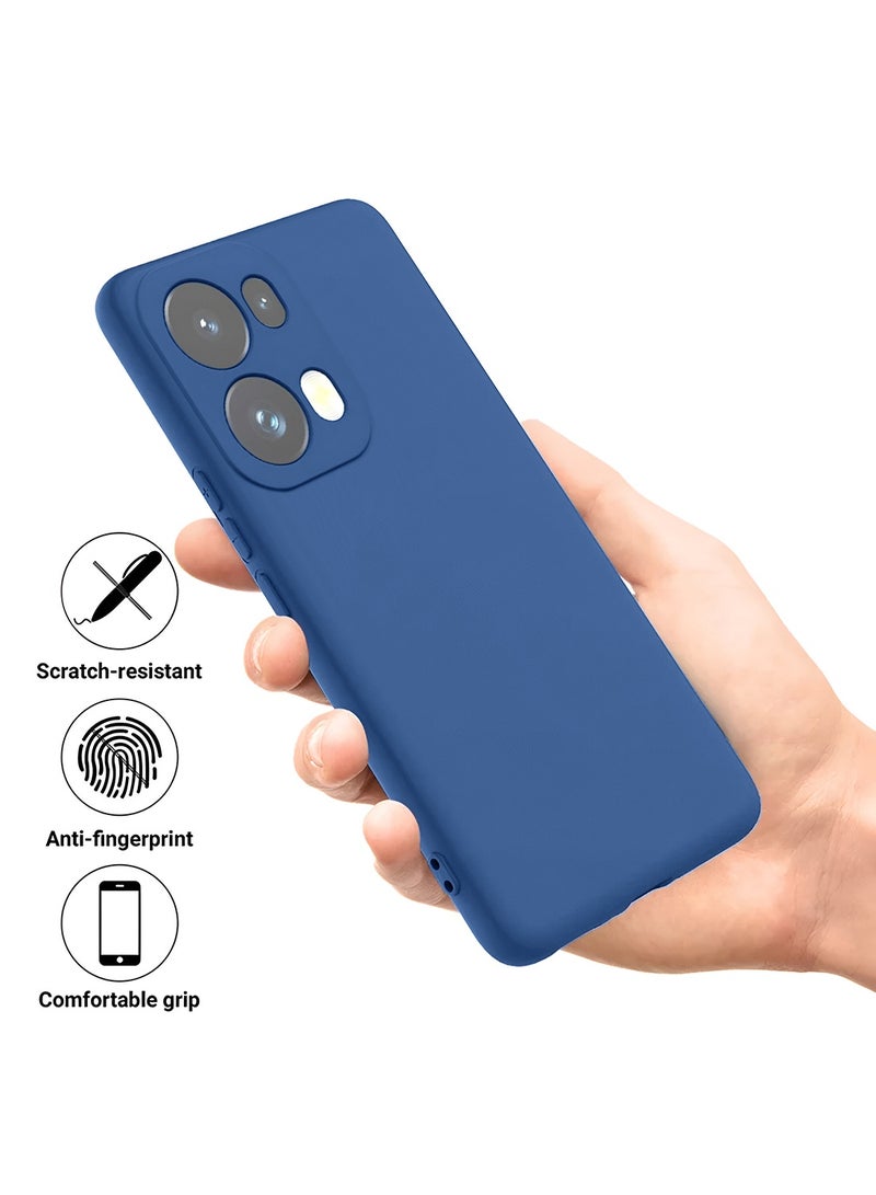 Wtech Oppo Reno13 Pro 5G 2024 Premium Soft Liquid Silicone Case Cover - Navy Blue - Image 2