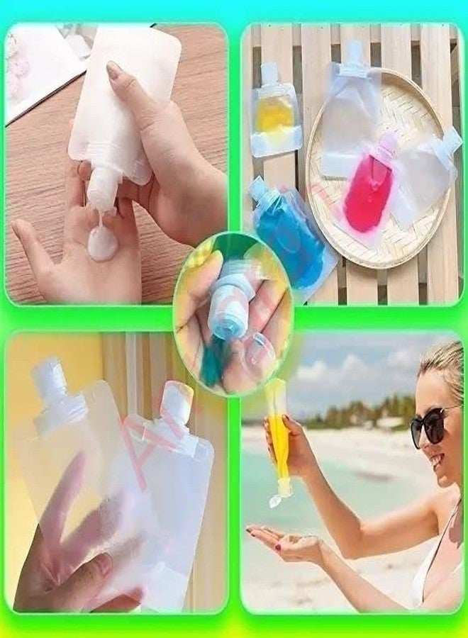 SANPEXA أكياس سانبيكسا لتعبئة مستحضرات التجميل السائلة للسفر، متوفرة بأحجام 30 مل/50 مل/100 مل، قابلة لإعادة التعبئة، أكياس ضغط فارغة لمستحضرات التجميل، مانعة للتسرب، قابلة للطي، مناسبة لمستحضرات التجميل مثل اللوشن والشامبو - Image 2
