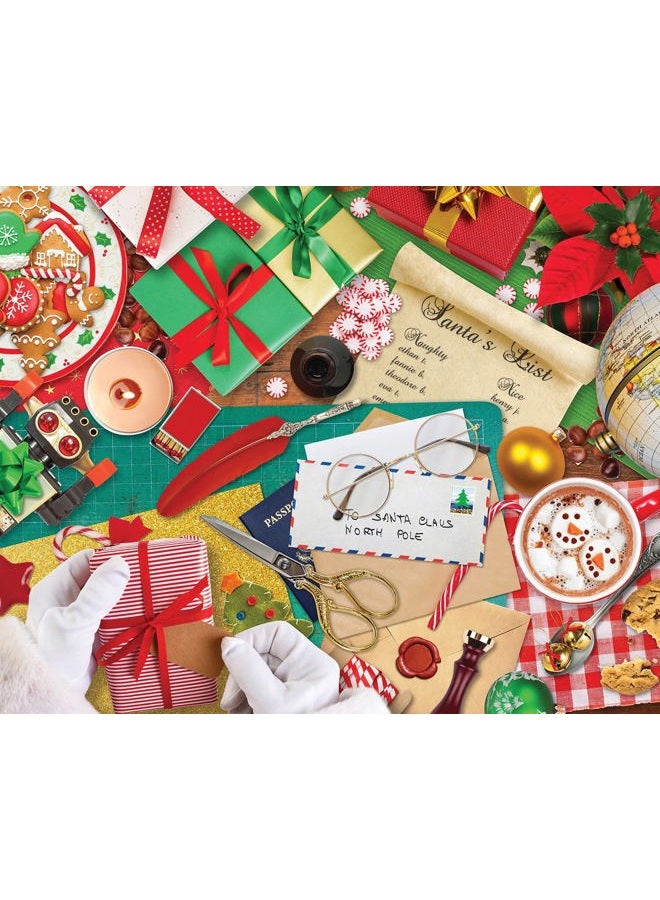 Springbok 's 1000 Piece Jigsaw Puzzle Santa's Desk - Made in USA - Image 1