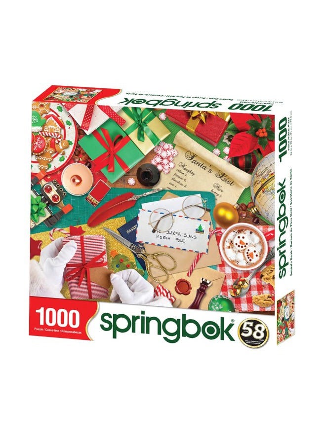 Springbok 's 1000 Piece Jigsaw Puzzle Santa's Desk - Made in USA - Image 2