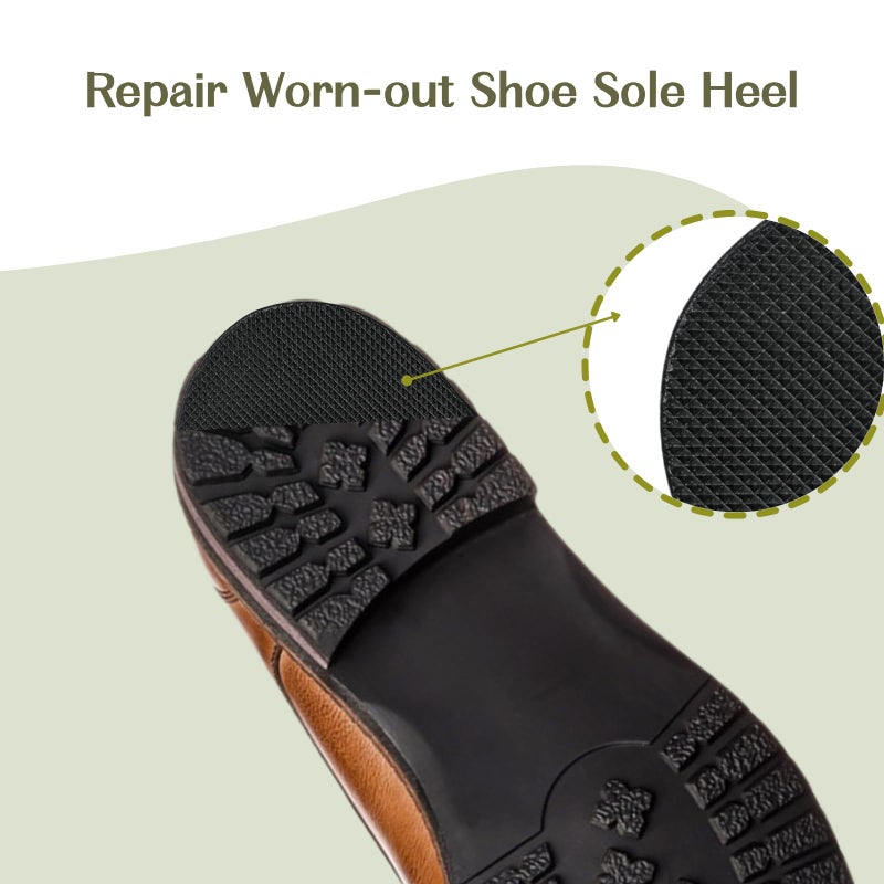 EACOZY Shoe Heel Repair, Rubber Sole Pads, 2 Pairs Bottom Heel Rubber Patch, Black - Image 2
