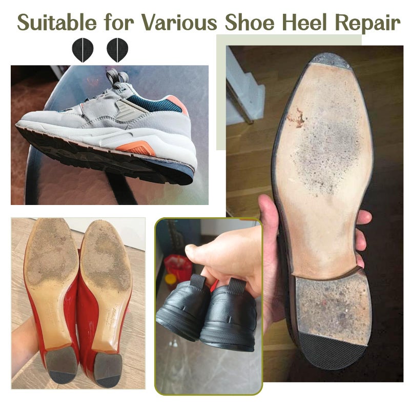 EACOZY Shoe Heel Repair, Rubber Sole Pads, 2 Pairs Bottom Heel Rubber Patch, Black - Image 5