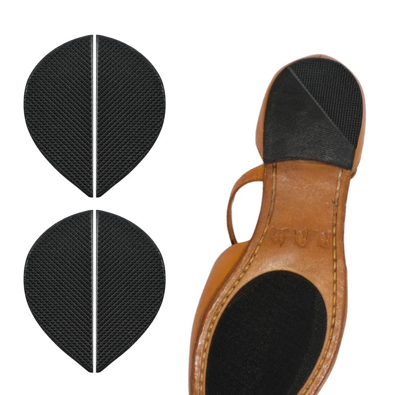 EACOZY Shoe Heel Repair, Rubber Sole Pads, 2 Pairs Bottom Heel Rubber Patch, Black - Image 1
