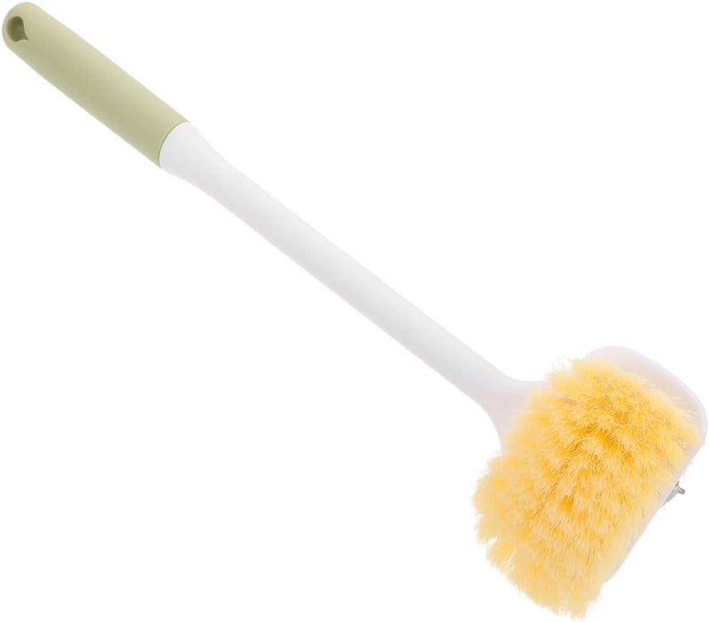 Long Handle Foot Scrub Brush with Soft Double-Sided Bristles, Exfoliating Shower Brush for Foot Cleaning and Callus Removal, Bath Body Scrubber for Home Use, Blue - Image 1