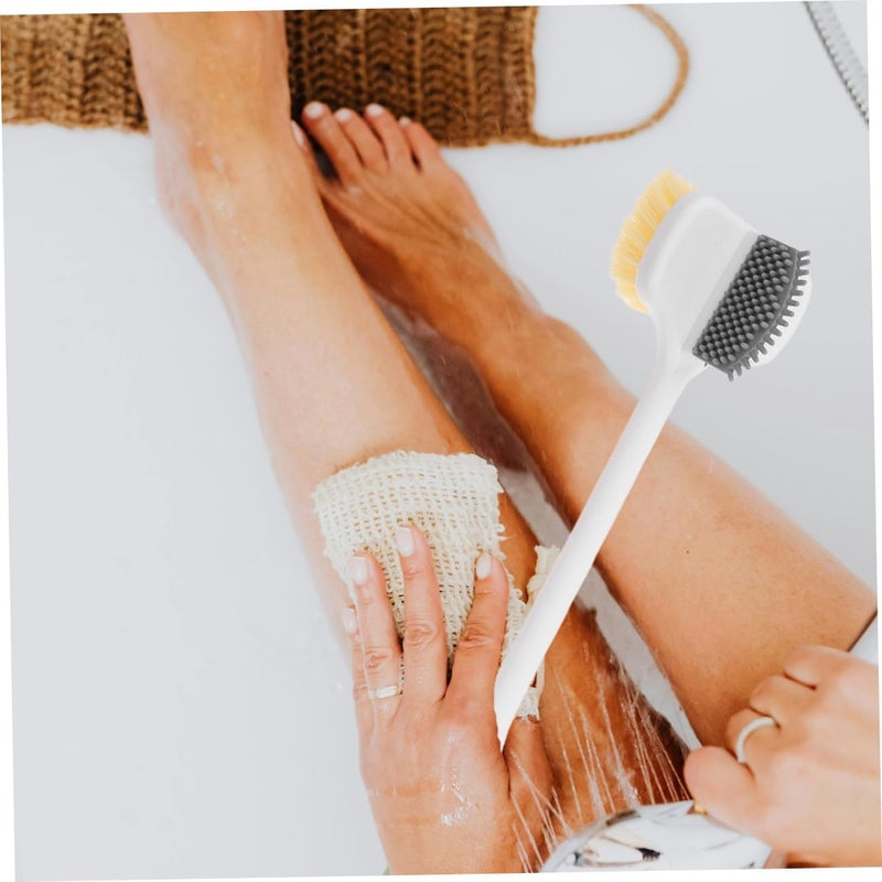 Long Handle Foot Scrub Brush with Soft Double-Sided Bristles, Exfoliating Shower Brush for Foot Cleaning and Callus Removal, Bath Body Scrubber for Home Use, Blue - Image 5