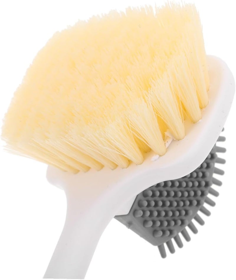 Long Handle Foot Scrub Brush with Soft Double-Sided Bristles, Exfoliating Shower Brush for Foot Cleaning and Callus Removal, Bath Body Scrubber for Home Use, Blue - Image 3