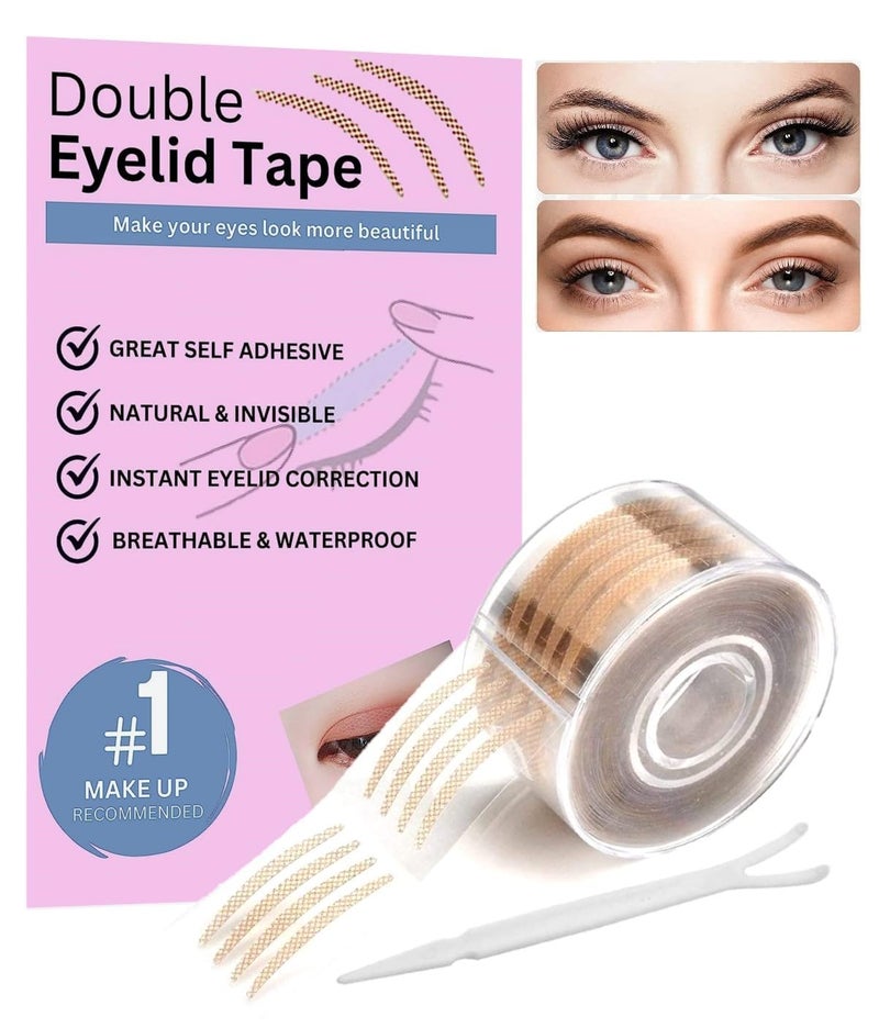 NEXMEE 600 pair eyelid tape invisible and waterproof eye tape for eyelids eyelid tape for hooded eyes Makeup Eyelid SelfAdhesive Stickers Eyelid Tape Tools Sticker Strips With Fork Double Fold Paste Stripe - Image 1