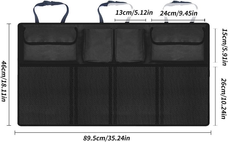 Trunk Organizers for Car, Large Capacity, Security Hook & Strap, Fabric Car Storage Bag Trunk Hanging - Image 4